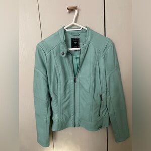 Guess Teal Faux Leather Jacket